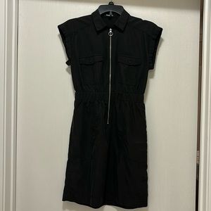Express short sleeve zip up dress, size xsmall, black